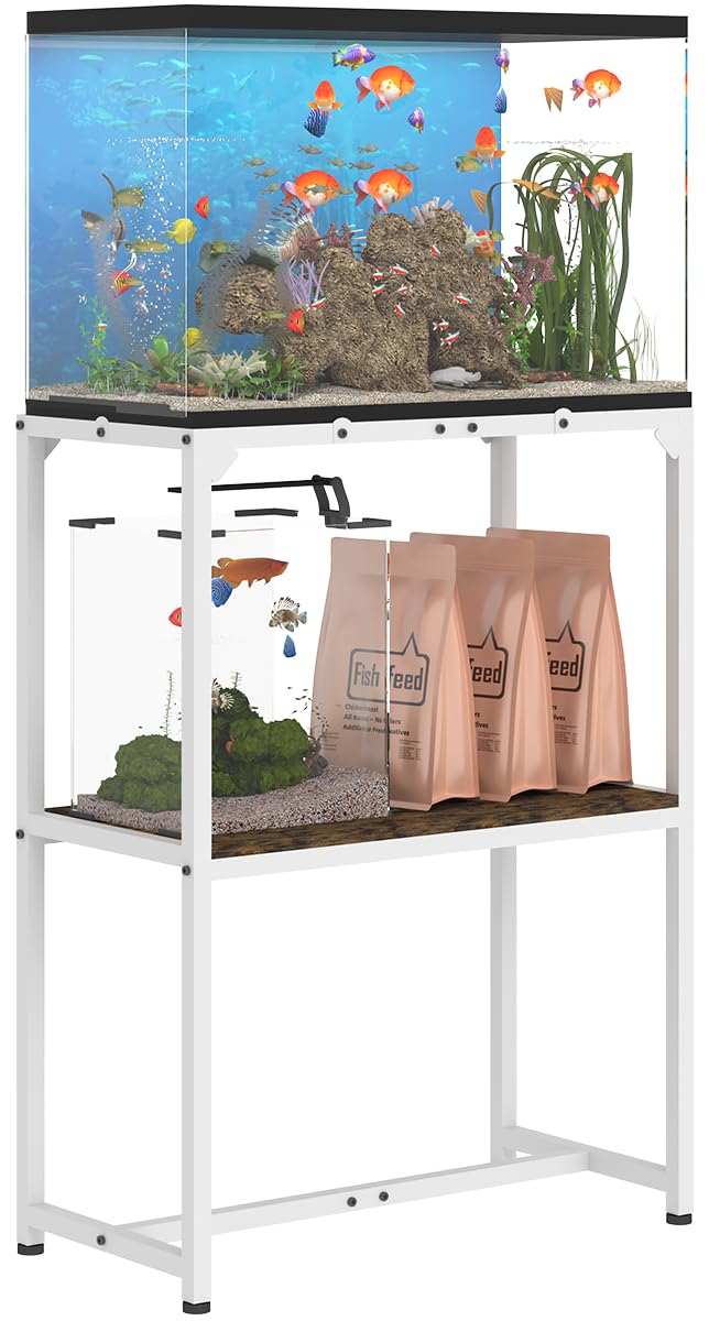 Mondazie 10-20 Gallon Fish Tank Stand, 24" L x 12" W x 32.2" H, White