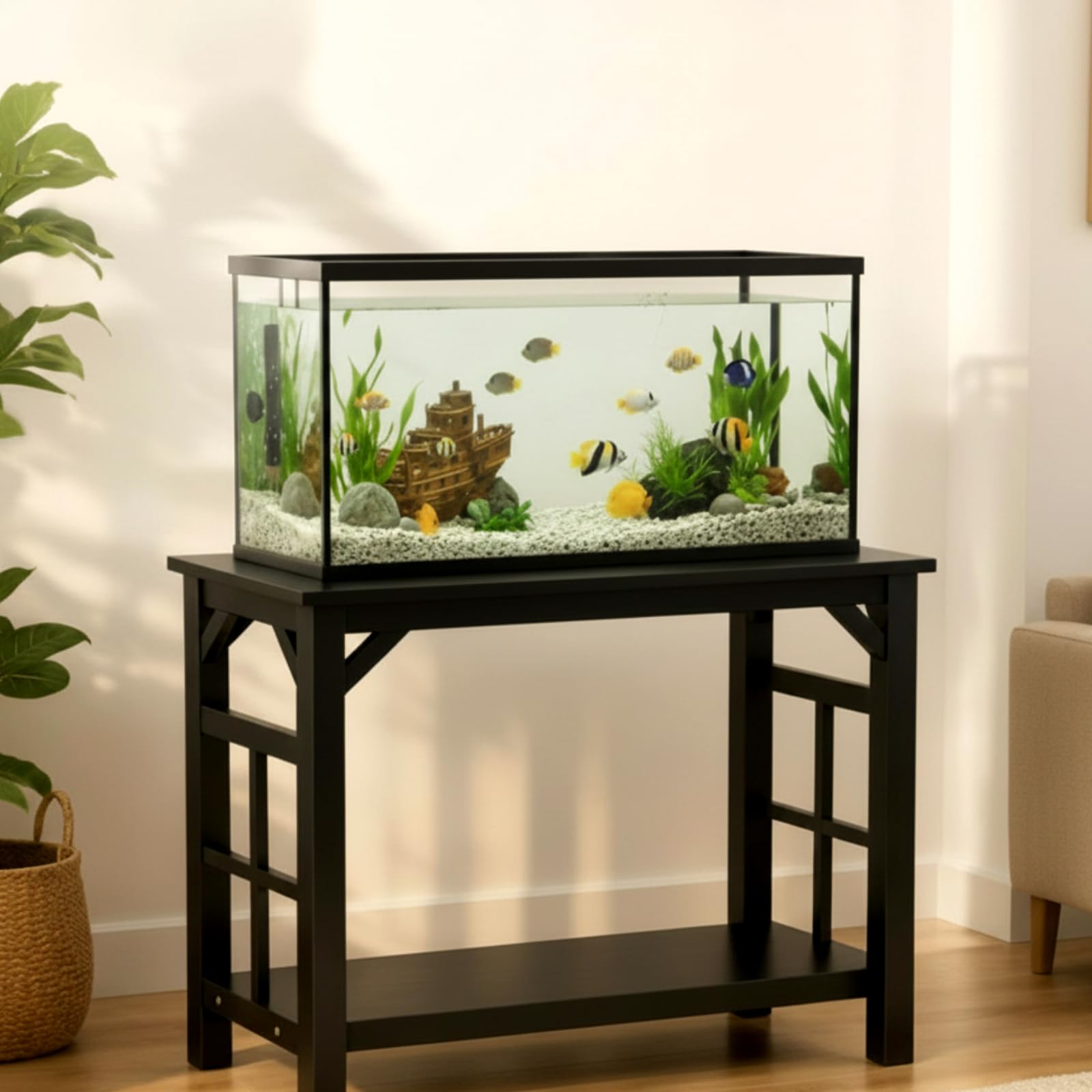 Colingmill 20 Gallon Solid Wood Aquarium Stand, 220lbs, 25.5" x 14" x 25.5"