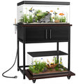 POKIPO 20-29 Gallon Fish Tank Stand with Power Outlet and Slide-Out Shelf