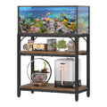 20 Gallon High Aquarium Stand, 10-20 Gallon Fish Tank Stand with 3-Tier Storage Shelves, Heavy Duty 24 Inch Terrarium Stand, Rustic Brown