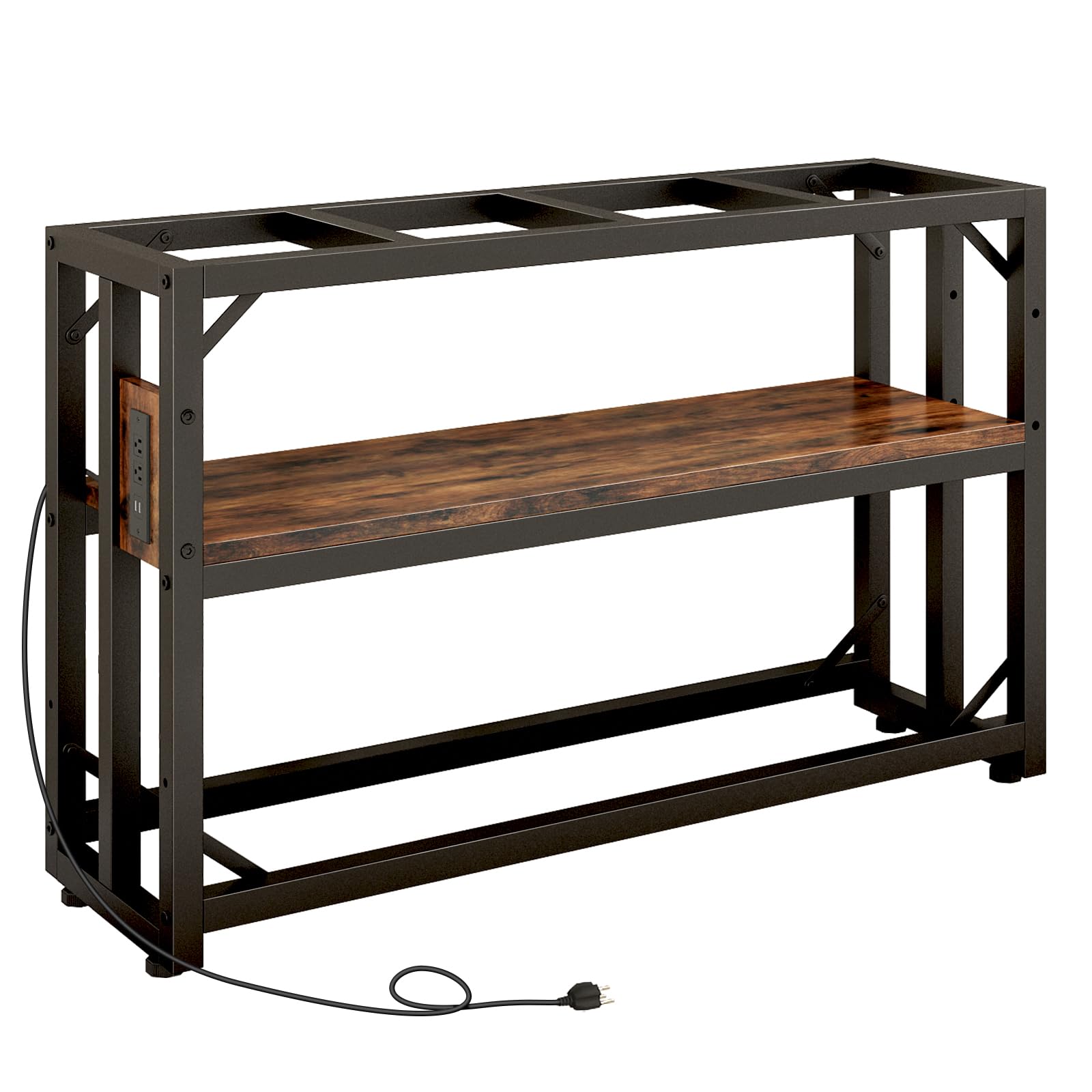 METYERRY 55 Gallon Fish Tank Stand with Power Outlet,Adjustable Shelf