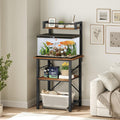 MAHANCRIS 5-10 Gallon Fish Tank Stand, Aquarium Stand with Adjustable Shelf