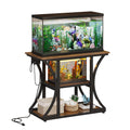 40-50 Gallon Aquarium Stand with Power Outlet & Storage Shelves, Brown