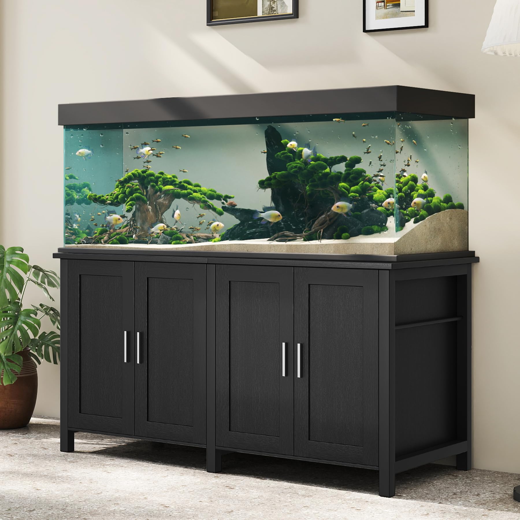 Miereirl 100-150 Gallon Fish Tank Stand Aquarium Stand with Cabinet Storage