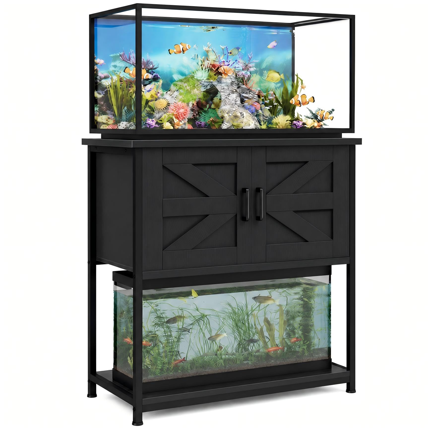20/29/30 Gallon Fish Tank Stand with Cabinet 800LBS Capacity
