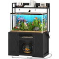 HOOBRO 120 Gal Aquarium Stand with Power Outlets, Heavy Duty Fish Tank Stand with Storage Cabinet, Reptile Tank Stand with Shelves, for Bearded Dragons, Turtle Stand for Living Room Black BK12UAC03