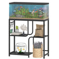 HOOBRO 20 Gallon Fish Tank Stand with Storage Shelves, Heavy Duty Aquarium Stand, Metal Frame Reptile Turtle Tank Stand, 29.9”L x 11.8”W, 254 LBS Capacity, Black BB74FT01