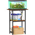 Snughome 10-20 Gallon Fish Tank Stand, Aquarium Stand 2-Tier Storage Shelves, Heavy Duty Terrarium Stand for Home Office Fish Tank Shelf, 24" L x 11.81" W x 30.71" H, Rustic Brown