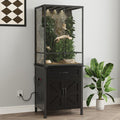 VOWNER 45-67 Gallon Reptile Tank Stand with Power Outlet, Black