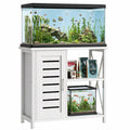 Herture 20-29 Gallon Fish Tank Stand, Aquarium Stand with Cabinet Accessories Storage, Heavy Duty Metal Frame, 31.49" L*15.74" W Tabletop, 330LBS Capacity,White PG07YGW