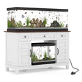 TrailBlaze Farmhouse Aquarium Stand Set – Fits 55-75 Gallon Tanks – Heavy Duty 1400LBS – Double Door & Drawer Storage – Power Outlet