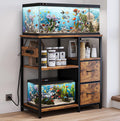 20-29 Gallon Fish Tank Stand, 3-Tier Aquarium Stand with Drawer and Power Outlet, Heavy Duty Terrarium Stand for Reptile,Turtle, 31.5" L x 15.7" W x 31.5" H, 500LBs, Rustic Brown HFT002SR