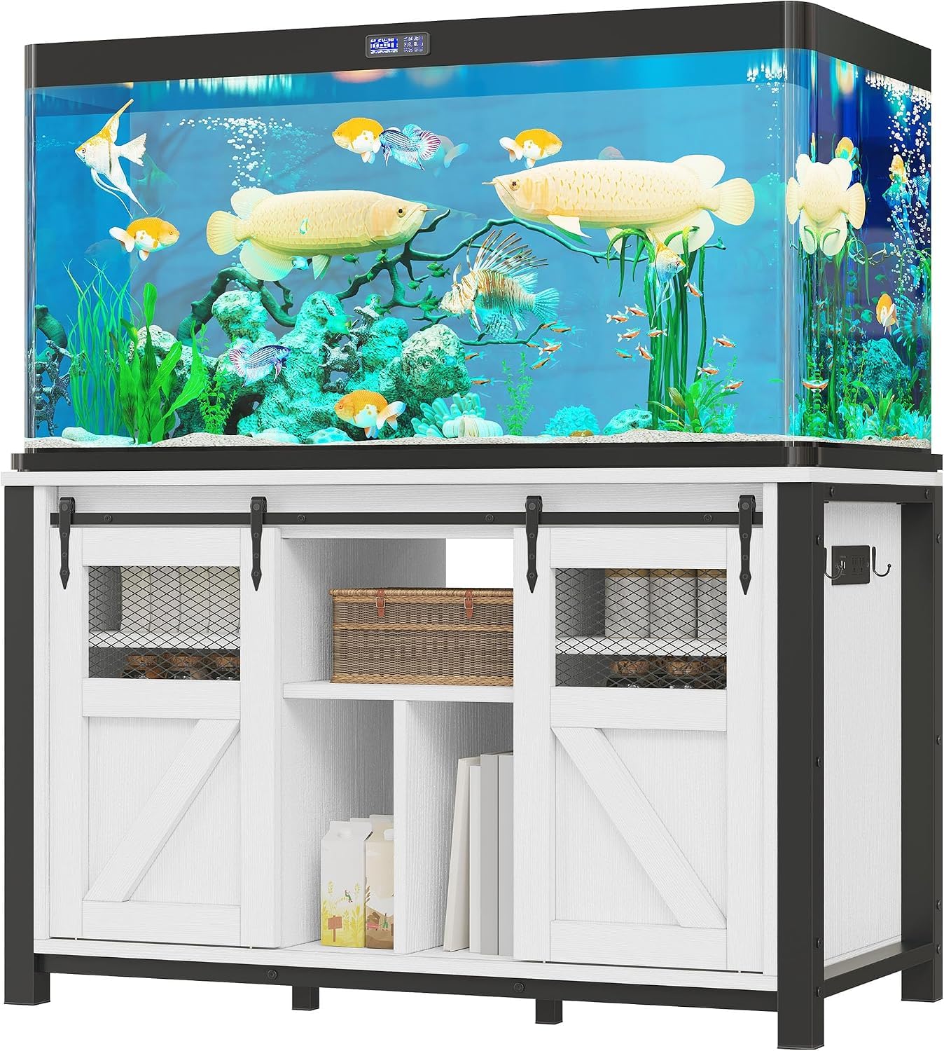 DWVO 120 Gallon Aquarium Stand with Power Outlets, Reptile Terrarium Table