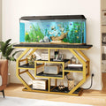 DWVO 55-75 Gallon Aquarium Stand with Power Outlet,Black & Gold