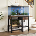40-50 Gallon Fish Tank Stand with Power Outlet, Aquarium Stand with 3-Tier Adjustable Storage Shelves, Fish Stand with Storage Drawers, 36.6"*18.9" Tabletop (Brown)