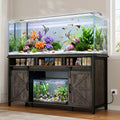 VOWNER 75-120 Gallon Fish Tank Stand with Power Outlet for 2 Tanks, Grey