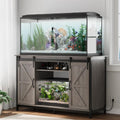 VOWNER Farmhouse 55-75 Gallon Fish Tank Stand with Power Outlet, Grey