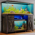 55-75 Gallon Fish Tank Stand, Aquarium Stand with Storage, Dark Oak