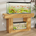55–75 Gallon Aquarium Stand, Heavy-Duty 55 Inch Fish Tank Stand with Power Outlets, Drawer & Storage Cabinets, Farmhouse Entryway Tank Stand for Fish/Turtle/Reptile Terrarium