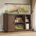 ONBRILL 55-75 Gallon Fish Tank Stand with Power Outlet,Fluted Sliding Door