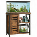 Herture 20-29 Gallon Fish Tank Stand, Aquarium Stand with Cabinet Accessories Storage, Heavy Duty Metal Frame, 31.49" L*15.74" W Tabletop, 330LBS Capacity, Rustic Brown PG07YGN