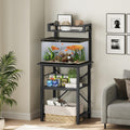 MAHANCRIS 5-10 Gallon Fish Tank Stand, Aquarium Stand with Adjustable Shelf