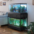 VOWNER 40 Gallon Aquarium Stand with Power Outlet & Cabinet Storage, Black