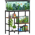 Snughome 30 Gallon Aquarium Stand, Fish Tank Stand with Shelf for Storage, 3 Tier Heavy Metal Frame Fish Tank Stand, 30 Gallon Aquarium Stand for Home Office, 30.31" x 12.01" x 30.31", Rustic Brown