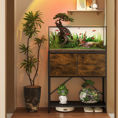 5-10 Gallon Fish Tank Stand, 3-Tier Heavy Duty Metal Aquarium Table