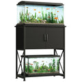 Herture 20-29 Gallon Aquarium Stand Metal Frame Fish Tank Stand with Cabinet Storage, for 20 Gallon Long Aquarium,30.7" L*16.5" W Tabletop,330LBS Capacity Black PG01YGB