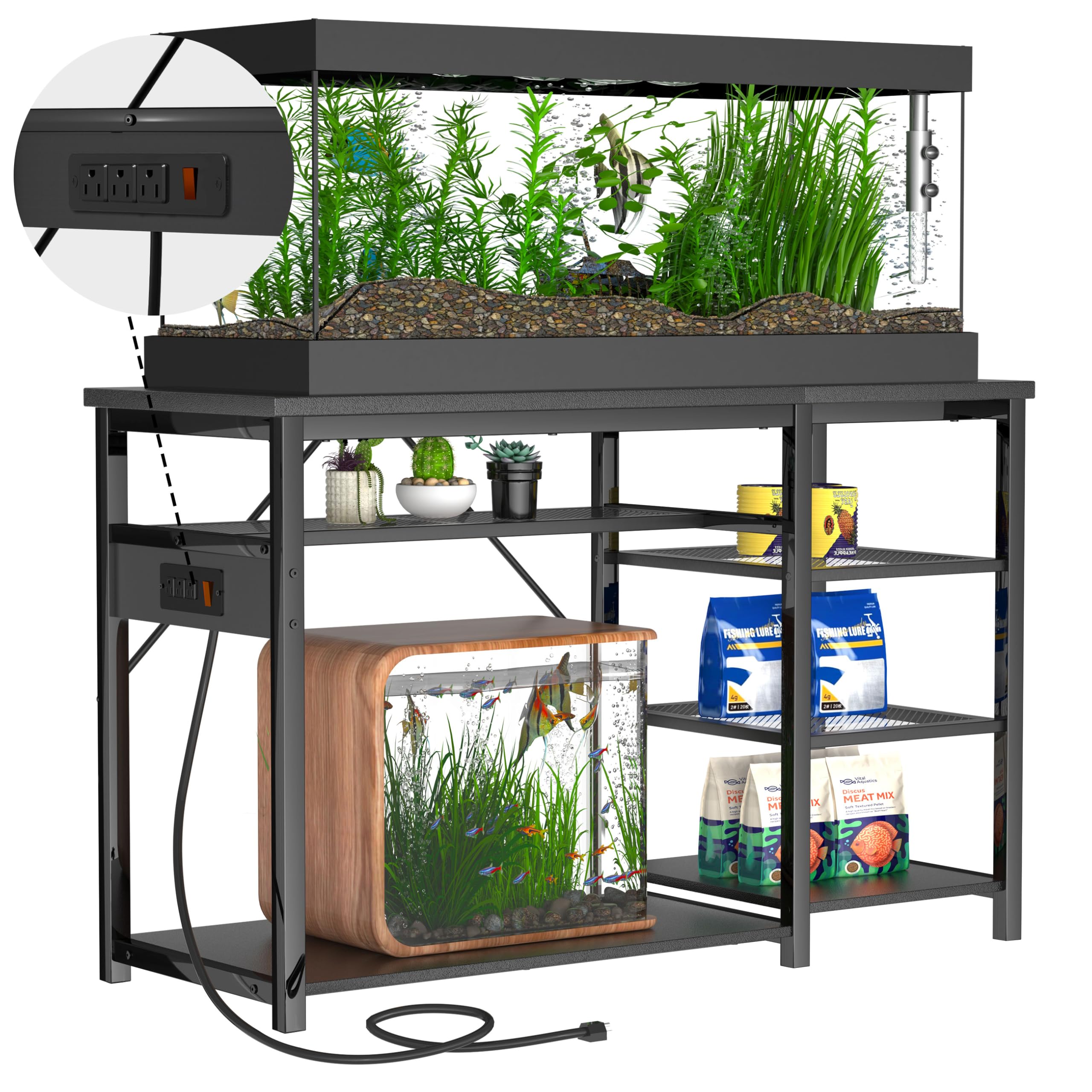 Keelian 20-40 Gallon Fish Tank Stand With Power Outlets for Aquarium Stand