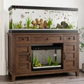 TrailBlaze Aquarium Stand for 55 Gallon Fish Tanks – Wooden Cabinet Rack with Power Outlet, appropriate for Reptile Enclosures, Turtle or Breeder Habitat, Brown